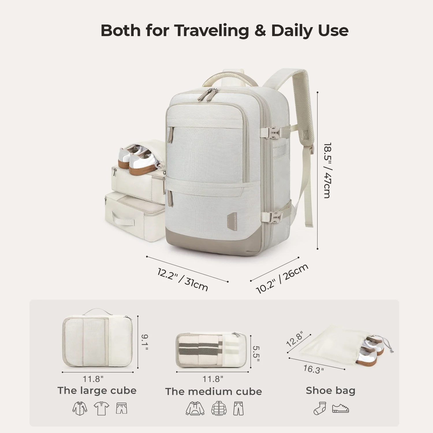 Falco 40L Expandable Airline Approved Carry On Travel Backpack - Image 37