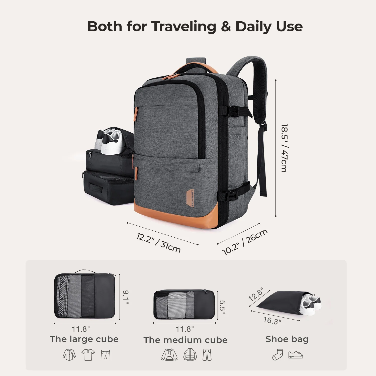Falco 40L Expandable Airline Approved Carry On Travel Backpack - Image 5