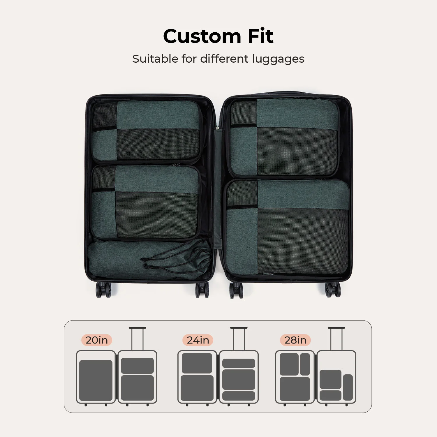 6PCS Compression Travel Packing Cubes for Suitcases - Image 13