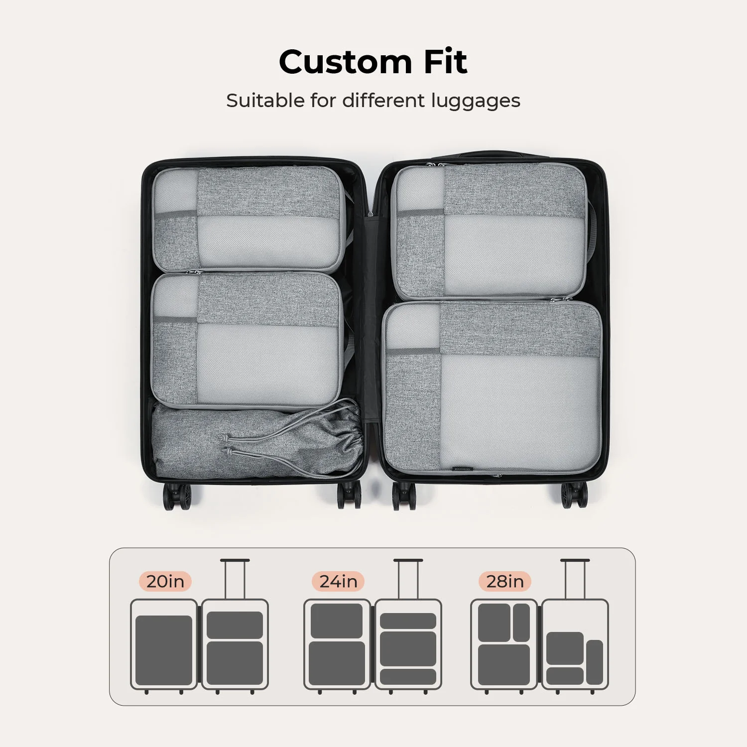 6PCS Compression Travel Packing Cubes for Suitcases - Image 23