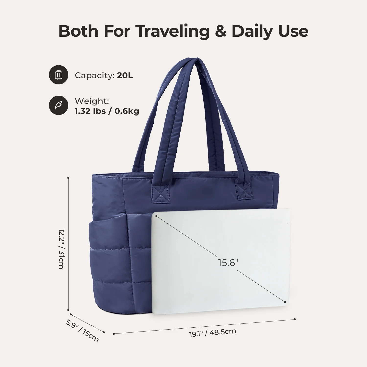 The Bubble 20L Puffy 15.6" Laptop Work Tote - Image 67