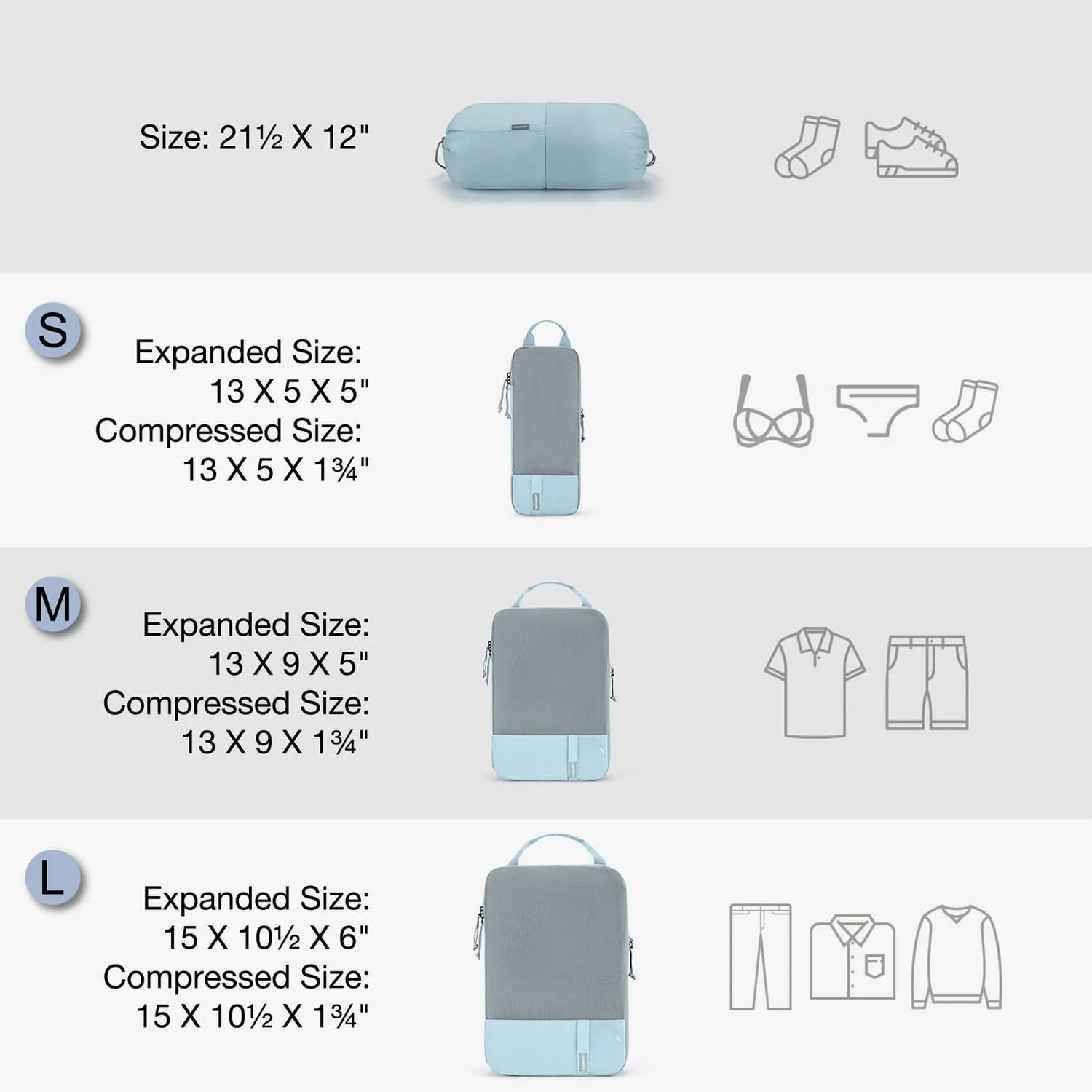 Bagsmart Compression Packing Cubes 6CPS - Image 7