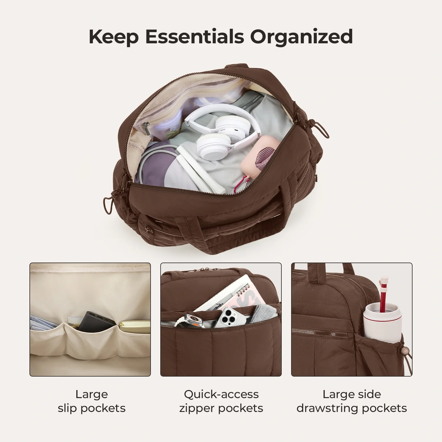 Puffy Water-Resistant Gym & Travel Duffle Bag - Image 55